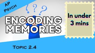 Encoding Memories in Under 3 mins (AP Psychology Unit 2 Topic 4) 2.4
