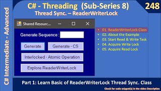 RW Lock | Part 1 - About ReaderWriterLock | C# Advanced #248