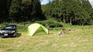 ￼山形県白水川でキャンプ。￼