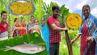 ইলিশের ঘ্রাণে মাতোয়ারা | ইলিশ মাছের মাথা দিয়ে টাটকা কচু শাক রান্না ||