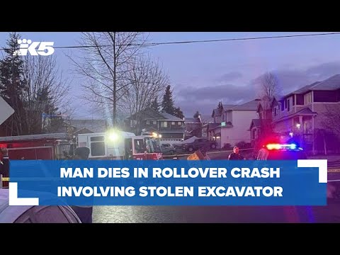 Man Dies In Rollover Crash Involving Stolen Trailer, Excavator - YouTube