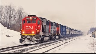 RAILREEL Winter Action VIA CN Ingersoll Woodstock Feb 22 2015