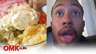 ‘OMKalen’: Kalen Reacts to a Hot Dog Waffle and Pineapple Potato Salad