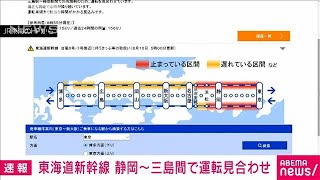 東海道新幹線　三島～静岡駅間で運転見合わせ　激しい雨の影響で(2023年8月16日)