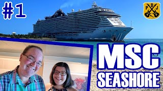 MSC Seashore 2024 Pt.1 - Embarkation, Balcony Tour, Sailaway Party, Broadway Show, Le Cabaret Rouge