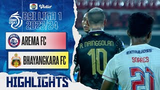 Arema FC VS Bhayangkara Presisi Indonesia FC - Highlights | BRI Liga 1 2023/2024