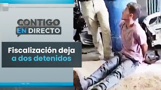 MOMENTO EXACTO: La fiscalización de talleres en Pudahuel que dejó 2 detenidos  - Contigo En Directo