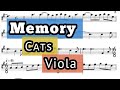 Memory I Viola I Sheet Music Backing Track Play Along Partitura I Cats