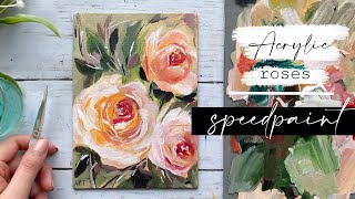 How to Paint Roses | Speedpaint Acrylic Rose | How To Paint Flowers