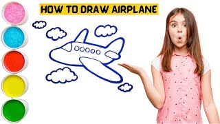 how to draw an airplane step by step | how to draw a airplane easy | easy aeroplane drawing