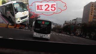 [後方路程景]高雄市公車港都客運紅(R)25號(去程)首班車(果貿社區 到 高雄火車站(同愛街口))-2018/04/01