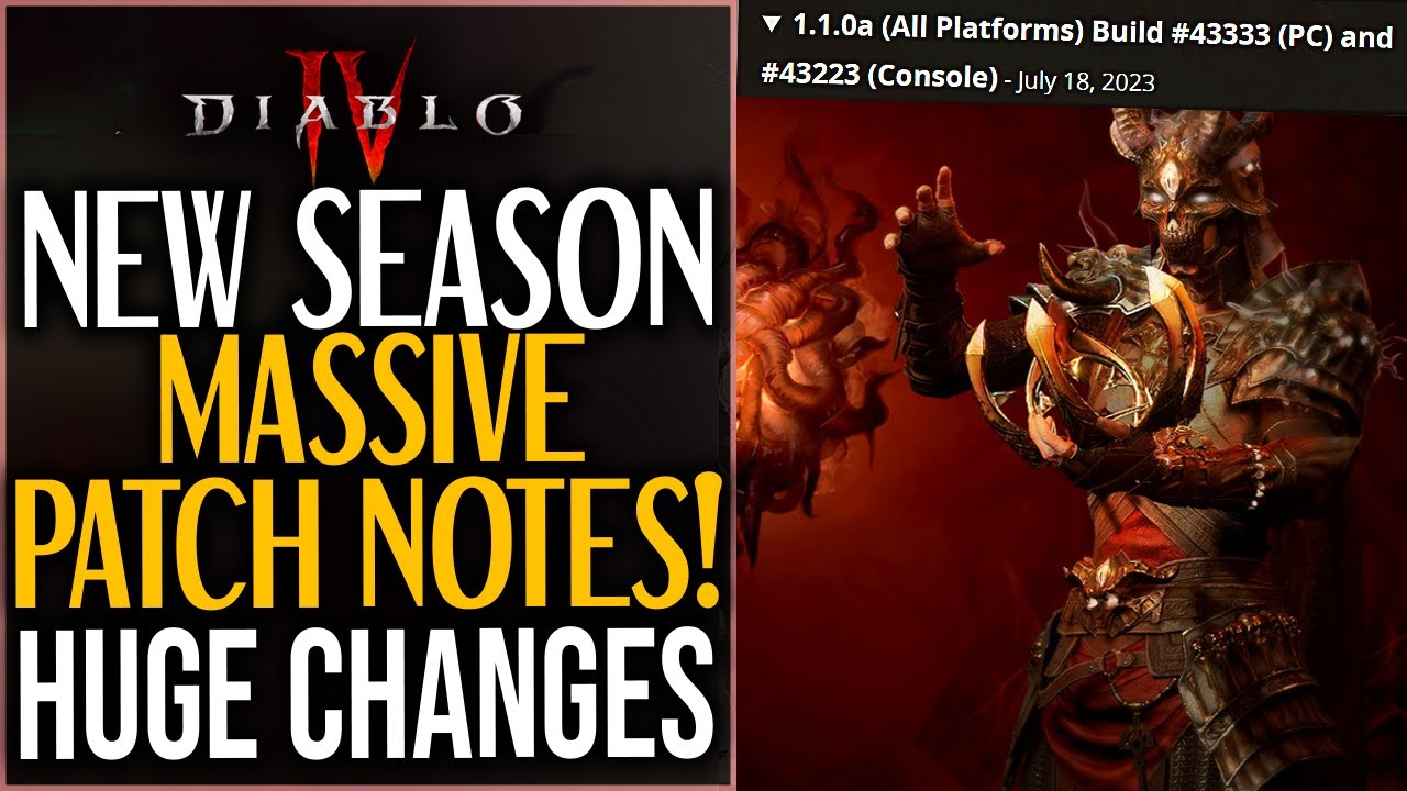 Diablo 4: NEW HUGE SEASON PATCH NOTES - 6 UNIQUE ITEMS - NERFS AND ...