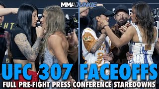 UFC 307 Pre-Fight Press Conference Faceoffs: Pennington-Peña, Jose Aldo, Kayla Harrison, more