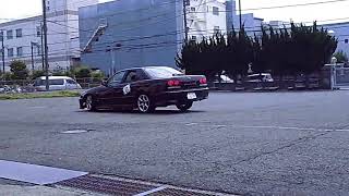 2018.6.17　烏帽子　ジムカーナ練習会PM　ER34改スカイライン　NISSAN SKYLINE GYMKHANA IN HIRATSUKA VEGETABLE MARKET