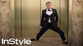 Derek Hough in the Golden Globes Elevator