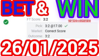 FOOTBALL PREDICTIONS TODAY 26/01/2025 SOCCER PREDICTIONS TODAY | BETTING TIPS|CORRECT SCORE TIPS