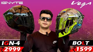 Ignyte IGN 4 vs Vega Bolt SuperHero😍Value for Money Helmet? Best Helmet Under 3000? Ignite IGN 4