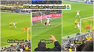 All PSG big chance MISSED vs Borussia Dortmund (Mbappe, Kolo Muani and ZaÃ¯re-Emery)