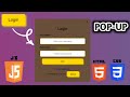 How To Create Popup Login Form using HTML | CSS & JavaScript | @codeVal31 #css #html #javascript