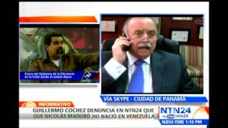 Guillermo Cochez denuncia en NTN24 que Nicolás Maduro tiene registro de nacimiento colombiano