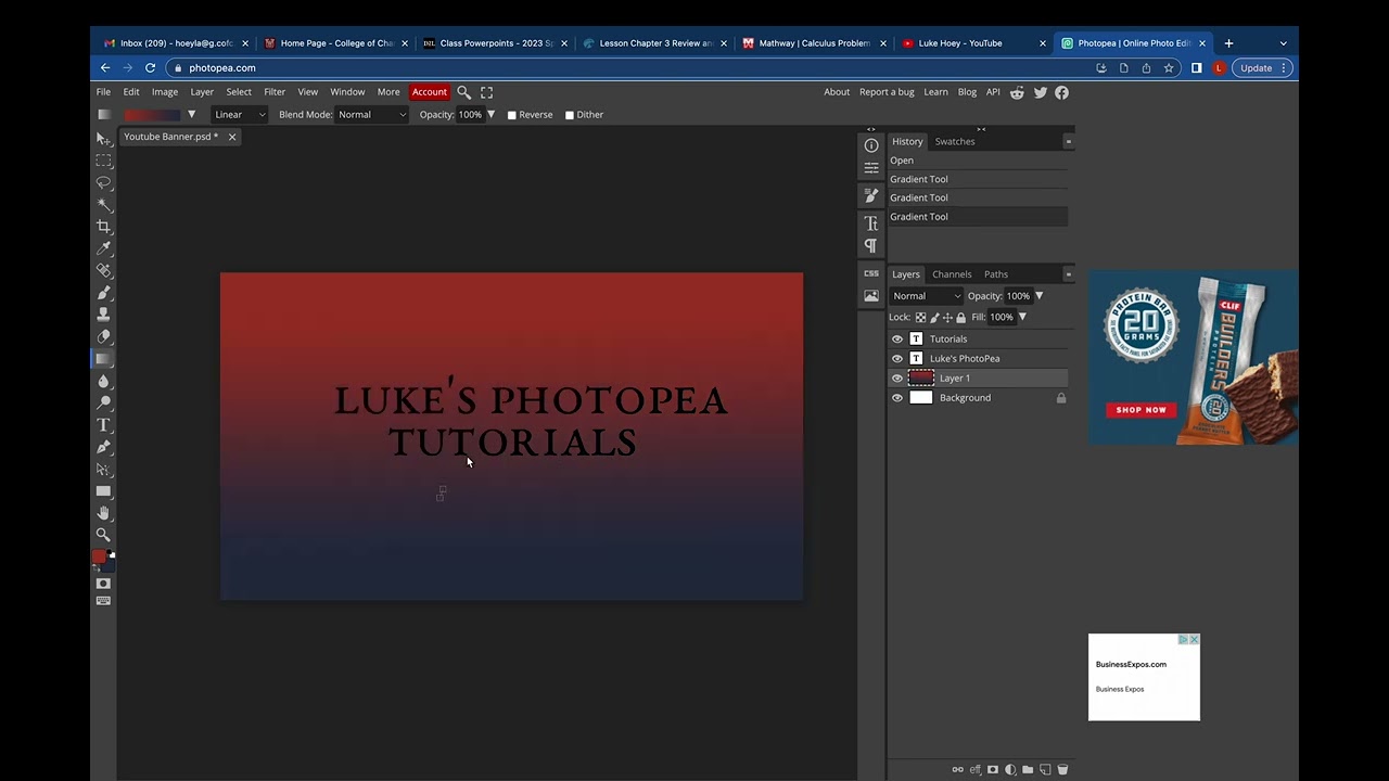 Photopea Gradient Tool Tutorial - YouTube