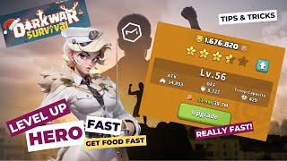 Dark War Survival: Tips and Tricks on Leveling Up Hero Fast \u0026 Food Output Review