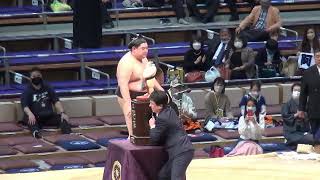 優勝した阿炎に 明太子１年分（福岡市長賞）🏆大相撲九州場所 表彰式　2022/11/27