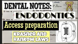 KRASNER AND RANKOW LAWS OF ACCESS OPENING || ACCESS PREPARATION || ENDODONTICS