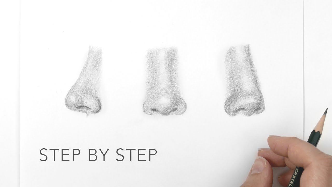 How To Draw A Nose Step By Step Drawing Tutorial For Beginners Youtube