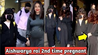aishwarya rai 2nd time pregnant -  aishwarya rai pregnant video viral Mumbai Airport