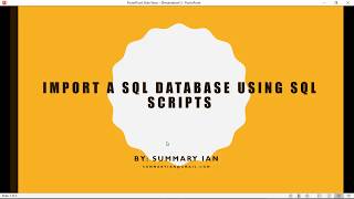 SQL Server tutorial - Import a database script into SQL Server