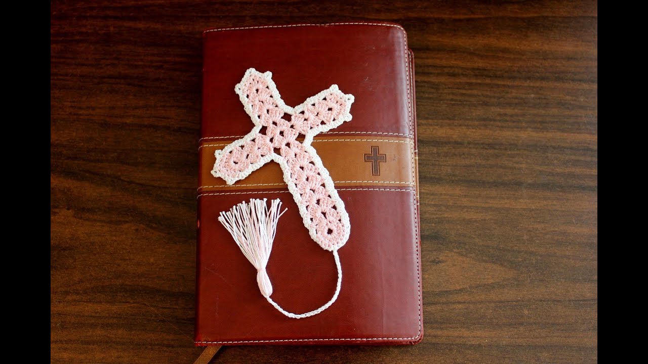 Beautiful Crochet Cross Bookmark Tutorial Right Handed Youtube