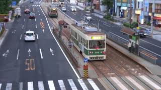 広島電鉄　700形706号車　広島カープ・リーグ優勝ヘッドマーク　本川町電停附近にて　20171013