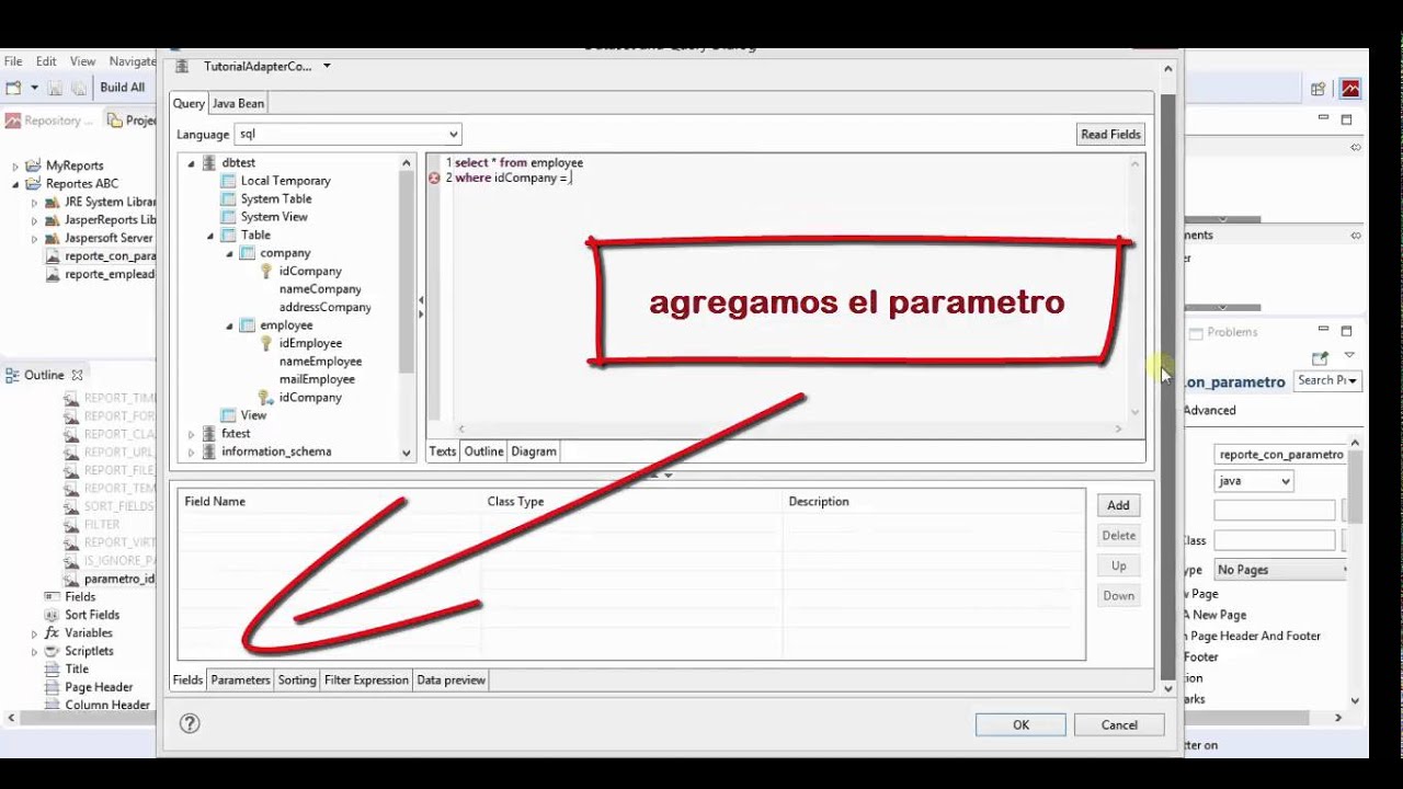 Parámetros Con Jaspersoft Studio Youtube