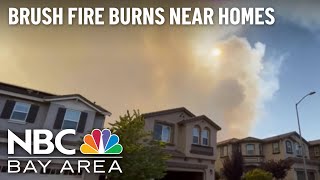 Fire Burns Close to Homes in Dublin, Castro Valley Area