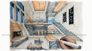HOW TO DRAW INTERIOR PERSPECTIVE