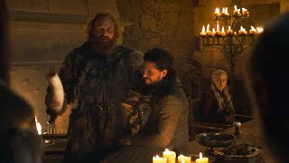 Game of Thrones 8x04 Jon snow and Everyone celebrates Party after defeat of Night King Scene