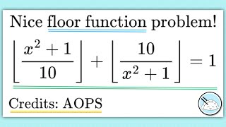 A Nice Equation on Floor Functions! || High School Math