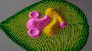 Ganesh chaturthi rangoli designs || MahaLakshmi Rangoli || Satisfying Sand Videos | Top Rangoli