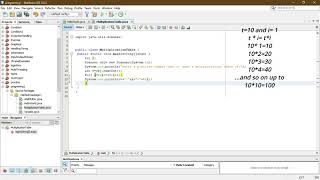 How to print multiplication table in java by user input(NetBeans)
