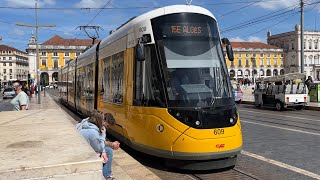 NEW CAF URBOS AND OLD SIEMENS COMBINO! Riding the Modern Lisbon Trams from Pedrouços to Santo Amaro