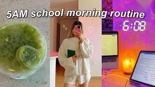 my REALISTIC 5AM school morning routine *productive day vlog*