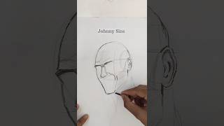 Draw Johnny Sins using Loomis method ✏️... ,,  #aartoosh #shorts #newuploadvideo