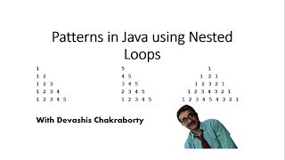 Patterns in Java using nested loops Part III -Devashis Chakraborty