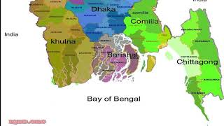 The map of Bangladesh বাংলাদেশের বিভাগ পরিচিতি মানচিত্র সহ  Divisional map study bd