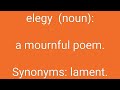 elegy definition u0026 meaning