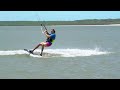 kitesurfing technique twin tip heel to toe tack slow mo