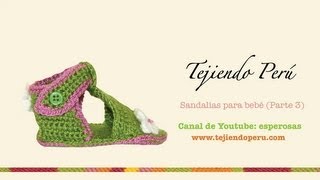 Sandalias para bebe tejidas a crochet (Parte 3: tejiendo el empeine)