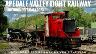 APEDALE VALLEY LIGHT RAILWAY ANYTHING GOES GALA 2023 *INCLUDING FIELD RAILWAY DRIVER'S EYE VIEW*