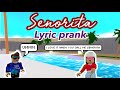 shawn mendes, camila cabello - seã±orita lyric prank in roblox